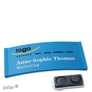 Name badges color-complete magnet 74 x 34 mm  | medium blue  | smag® magnet, extra strong 