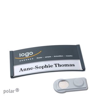 Name badges color-print magnet 65 x 30 mm  | anthracite  | smag® Magnet 
