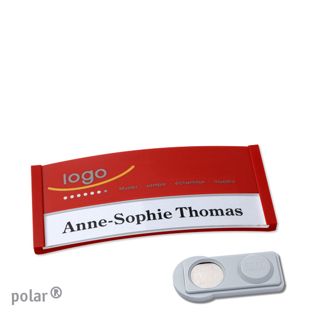 Name badges color-print magnet 65 x 30 mm  | red  | smag® Magnet 