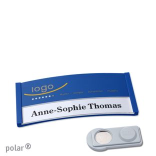 Name badges color-print magnet 65 x 30 mm  | blue  | smag® Magnet 
