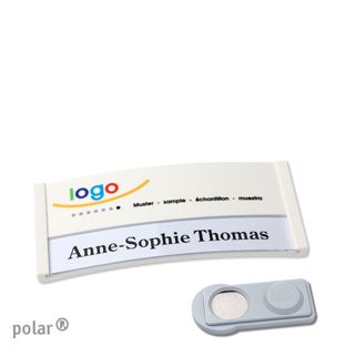 Name badges color-print magnet 65 x 30 mm  | white  | smag® Magnet 