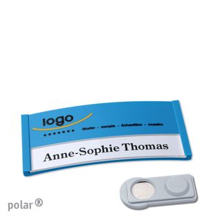 Name badges color-print magnet 65 x 30 mm  | medium blue  | smag® Magnet 