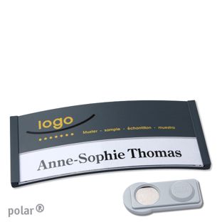 Name badges color-print magnet 74 x 34 mm  | anthracite  | smag® Magnet 
