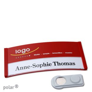 Name badges color-print magnet 74 x 34 mm  | red  | smag® Magnet 