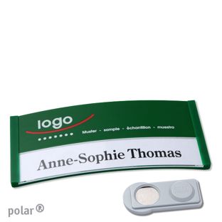 Name badges color-print magnet 74 x 34 mm  | green  | smag® Magnet 