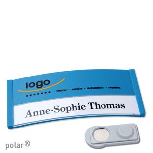 Name badges color-print magnet 74 x 34 mm  | medium blue  | smag® Magnet 
