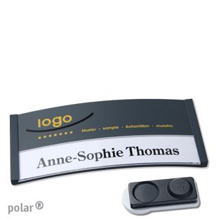 Name badges color-print magnet 74 x 34 mm  | anthracite  | smag® magnet, extra strong 