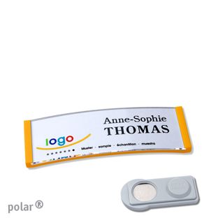 Name badges polar® quick-print magnet 64 x 22 mm  | smag® Magnet  | yellow 