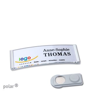 Name badges polar® quick-print magnet 64 x 22 mm  | smag® Magnet  | stainless steel 