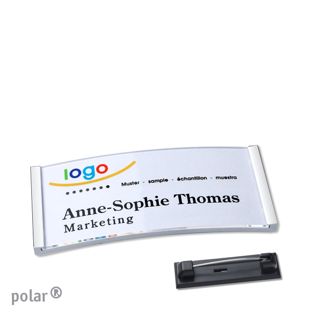 Name badges polar® quick-print stainless steel pin 65 x 30 mm  | stainless steel 