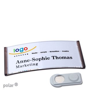 Name badges polar® quick-print magnet 74 x 34 mm  | smag® Magnet  | translucent|anthracite 