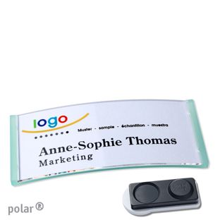 Name badges polar® quick-print magnet 74 x 34 mm  | smag® magnet, extra strong  | translucent|green 