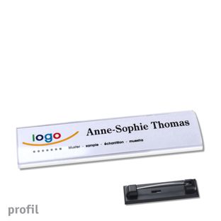 Name badges with pin PROFIL 75 x 17 mm 