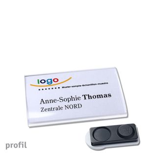 Name badges PROFIL, magnetic 60 x 37 mm  | smag® magnet, extra strong 