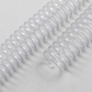 Spirálový hřbet, plastové spirály, DIN A5, rozteč 4:1, transparentní 10 mm | transparentní provedení 