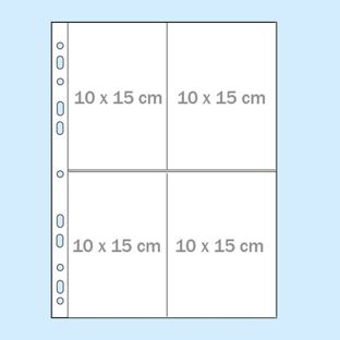 Sheet protectors A4 for 8 postcards 