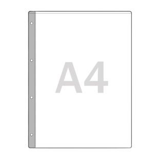 Sheet protectors, A4 Filing strip: 15 mm wide, 4-hole punched  | 180 µm