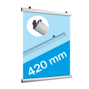 Big poster clamps, aluminium, hinged 420 mm