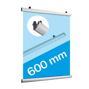 Big poster clamps, aluminium, hinged 600 mm