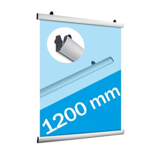 Big poster clamps, aluminium, hinged 1200 mm