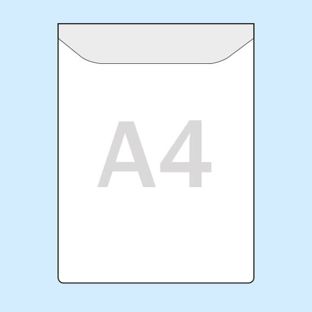 Rectangular pockets, self-adhesive, A4  | short edge  | without filling level  | soft PVC 