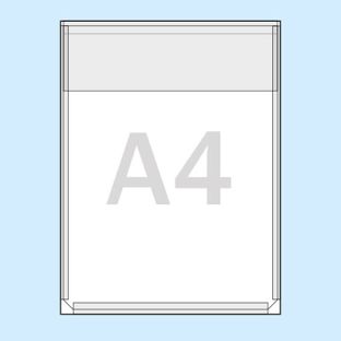 Čtvercové kapsy, samolepicí A4  | Úzká strana  | s výškou plnění  | Měkký PVC 