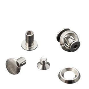 Knihařské šrouby s rozetovou podložkou, 10 mm, poniklované 