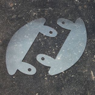 Plastic fasteners, semicircular, transparent 