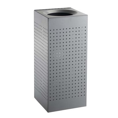 Waste bin, for outside, steel, grey 60 l 