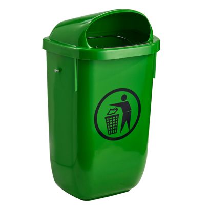 Waste bin 50 L, for outdoor areas light green 
