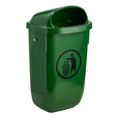 Waste bin 50 L, for outdoor areas dark green 