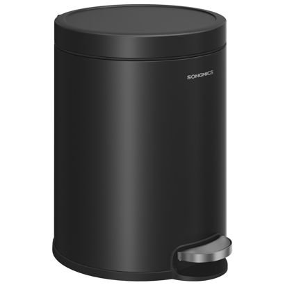 Bathroom bin Softclose 6 litres, round
 black