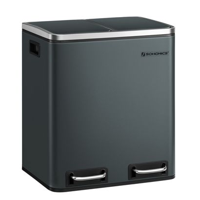 Pedal bin, 2 x 15 litres, Softclose dark grey