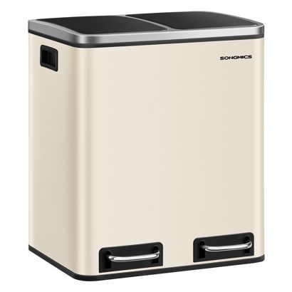 Pedal bin, 2 x 15 litres, Softclose beige