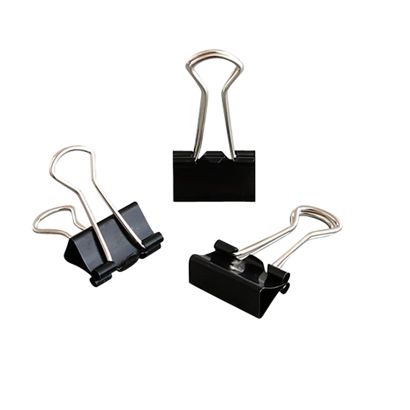Fold back clips, black 19 mm