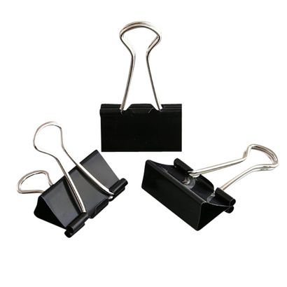 Fold back clips, black 32 mm