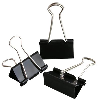 Fold back clips, black 41 mm