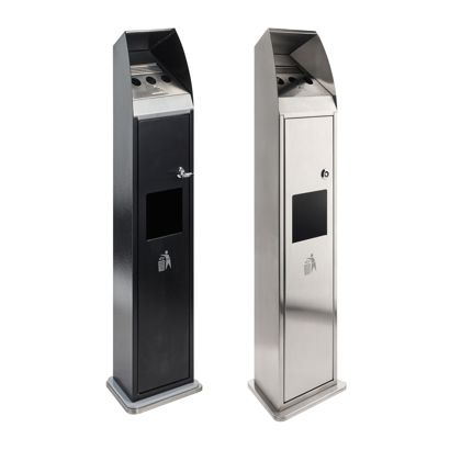 Standing ashtray with waste bin 