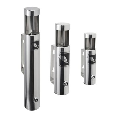 Wall-mounted ashtray DARWIN, stainless steel, silver 