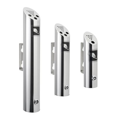 Wall-mounted ashtray MELBOURNE, stainless steel, silver 