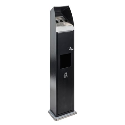 Standing ashtray bin, steel black 