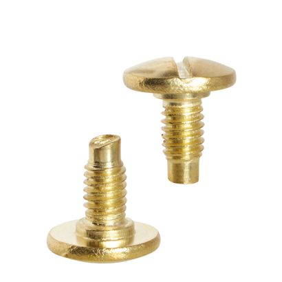 Hlavy s drážkou pro knihařské šrouby, 7,5 mm, s prodloužením 1 mm, pomosazené 