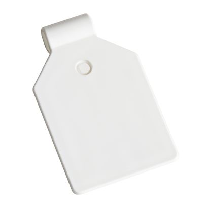 Swinging price clip for pegboard hooks 