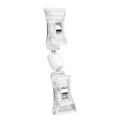 Sign-clip with two small clamps, transparent without extension