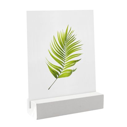 Card holder wood 100 mm | white  | straight insertion slot  | lacquered 