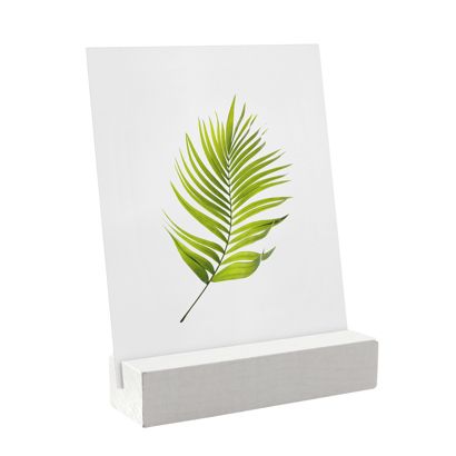 Card holder wood 100 mm | white  | angled insertion slot  | lacquered 