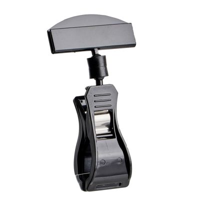 Sign-clip with big clamp and price tag holder black 