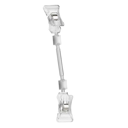 Sign Clip se dvěma malými svorkami, 6 cm prodloužení, transparentní 