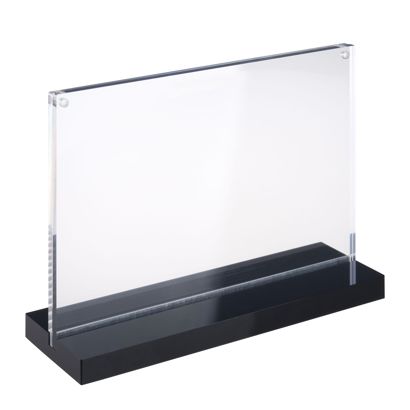 Magnetický reklamní stojánek ve tvaru T s černým soklem A5 148 x 210 mm  | Formát na šířku 