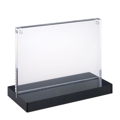 Magnetický reklamní stojánek ve tvaru T s černým soklem A6 105 x 148 mm  | Formát na šířku 